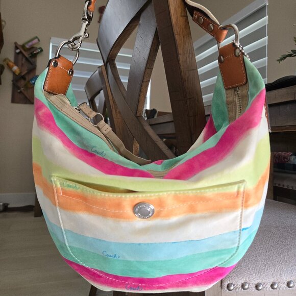 Coach Multicolor Striped Shoulder Bag - Picture 1 of 4